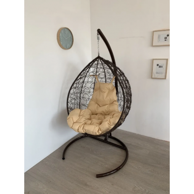 Подвесное кресло с ротангом ''Капля'' Венге